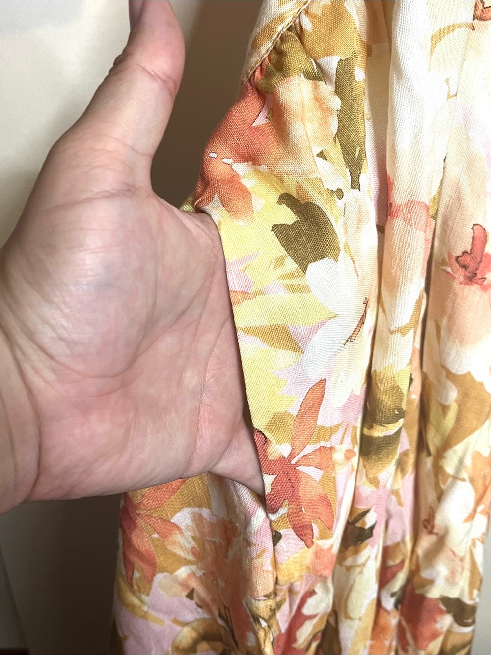 Significant Other Women’s Size 8 Svana Linen Blend Watercolor Floral Maxi Dress - Picture 12 of 14
